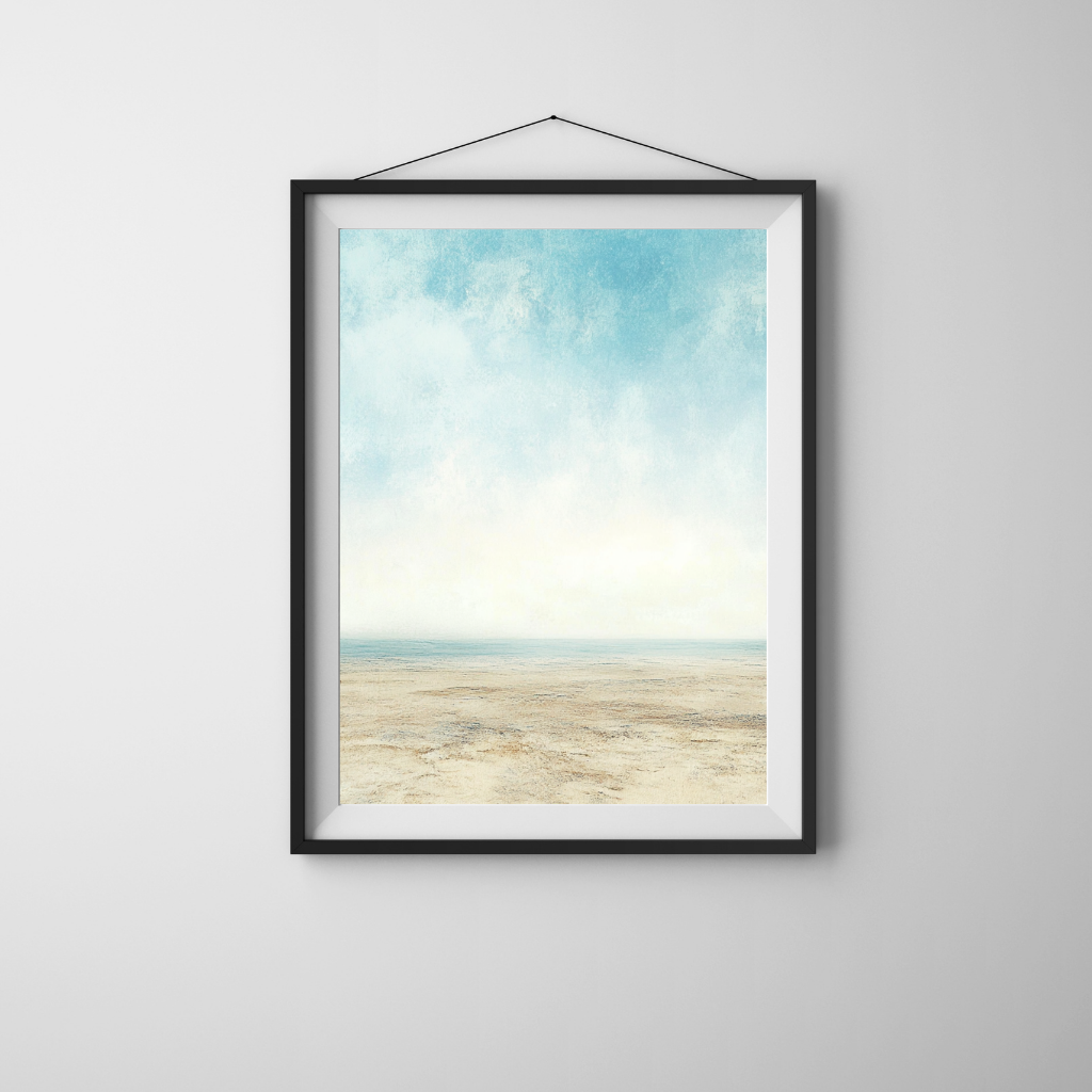 Calm Shoreline - Minimalist Beach Landscape Print