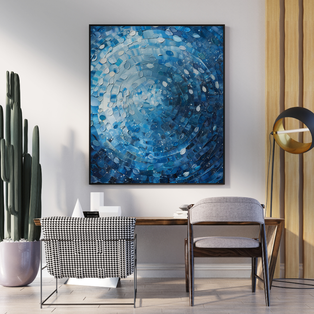 Celestial Drift - Soft Circular Pointillist Abstract