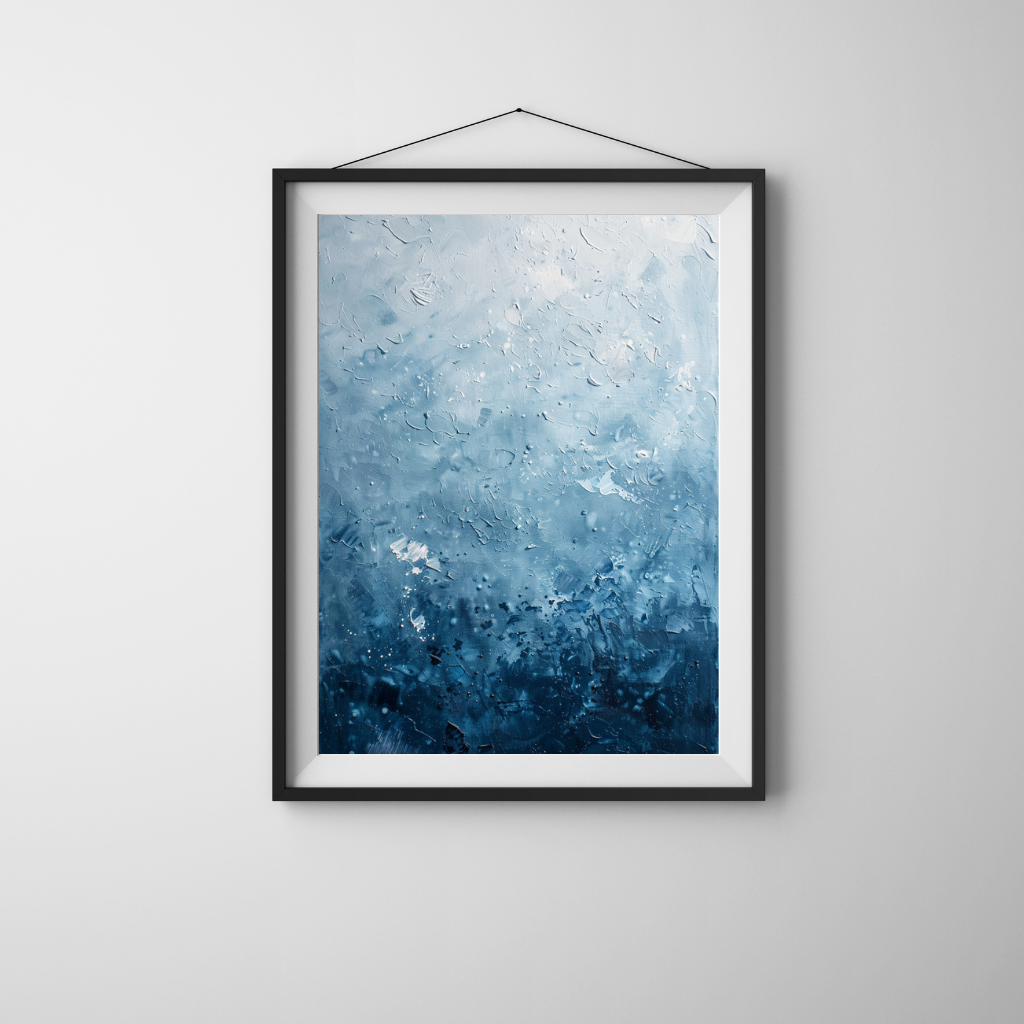 Descending Calm - Vertical Gradient Pointillist Composition