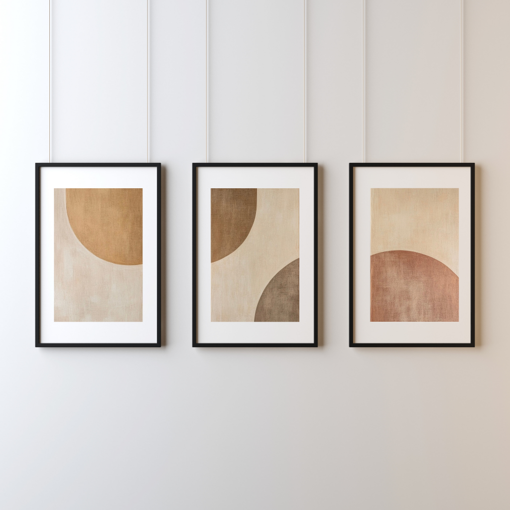 Earthbound Arcs Triptych - Layered Minimalist Terrain Art Print