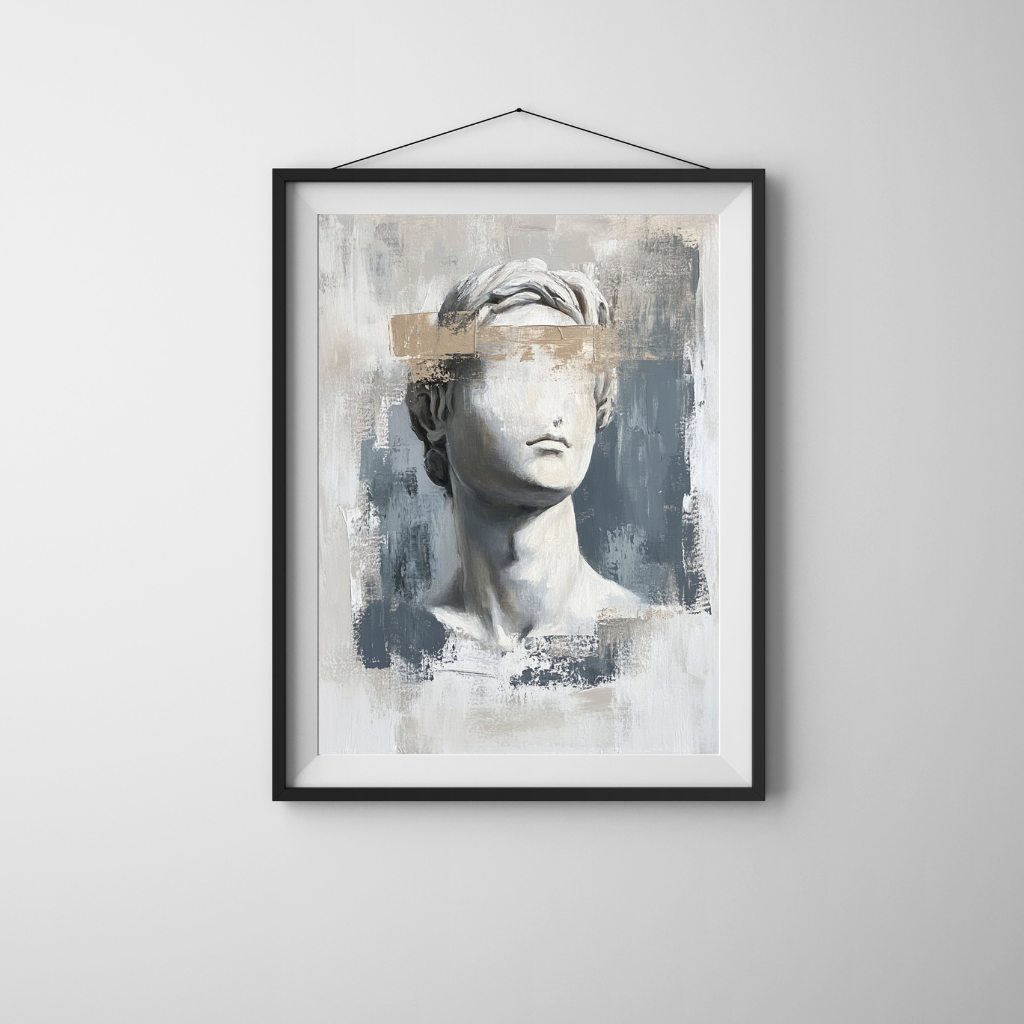 Echoes of Antiquity - Stylized Greek Bust with Painterly Textures