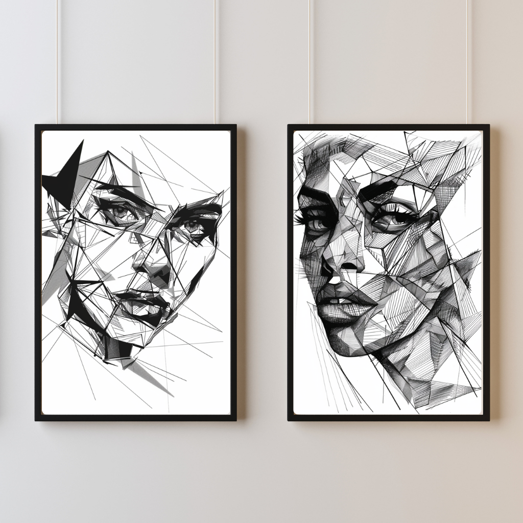 Geometric Gaze – Line Art Duo Set
