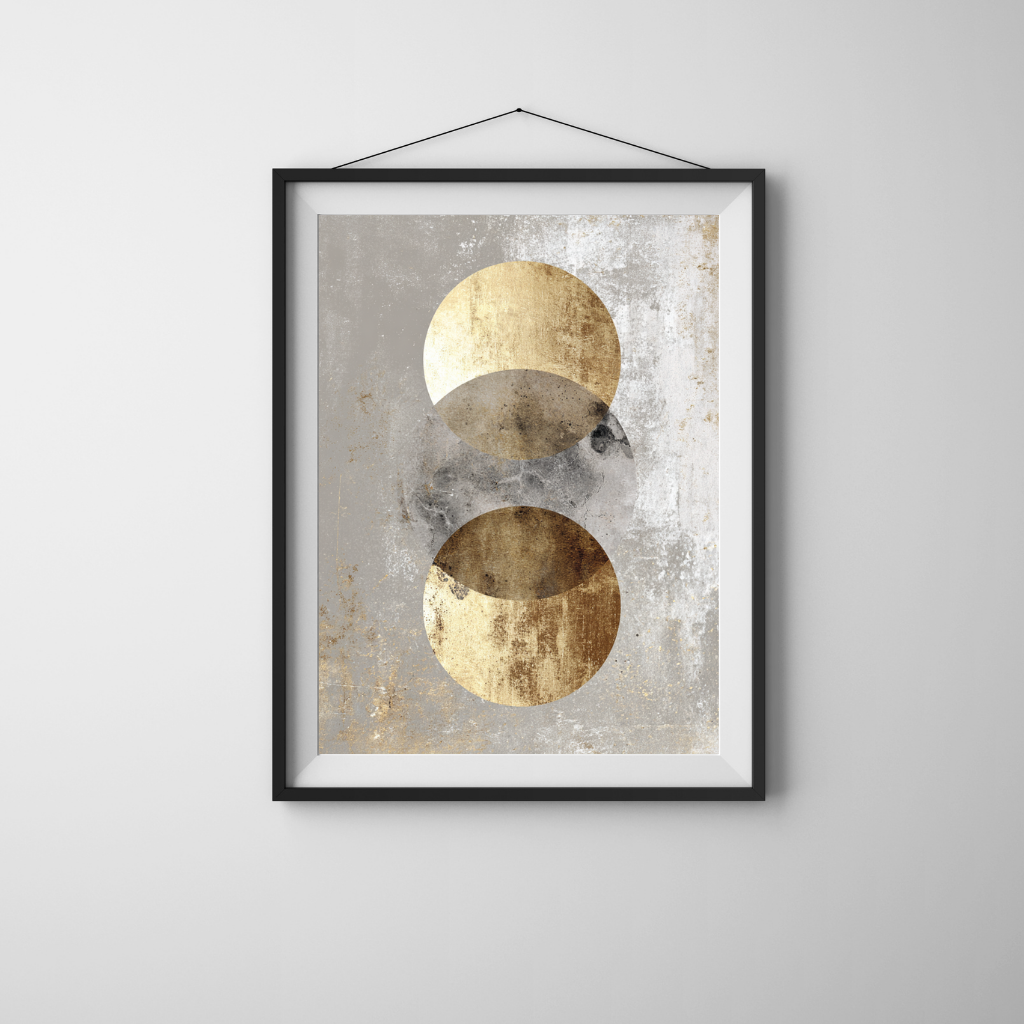 Golden Phases – Abstract Lunar Geometry