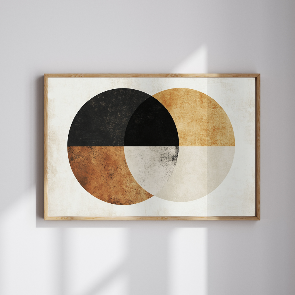 Harmonic Circles - Overlapping Neutral Circle Art