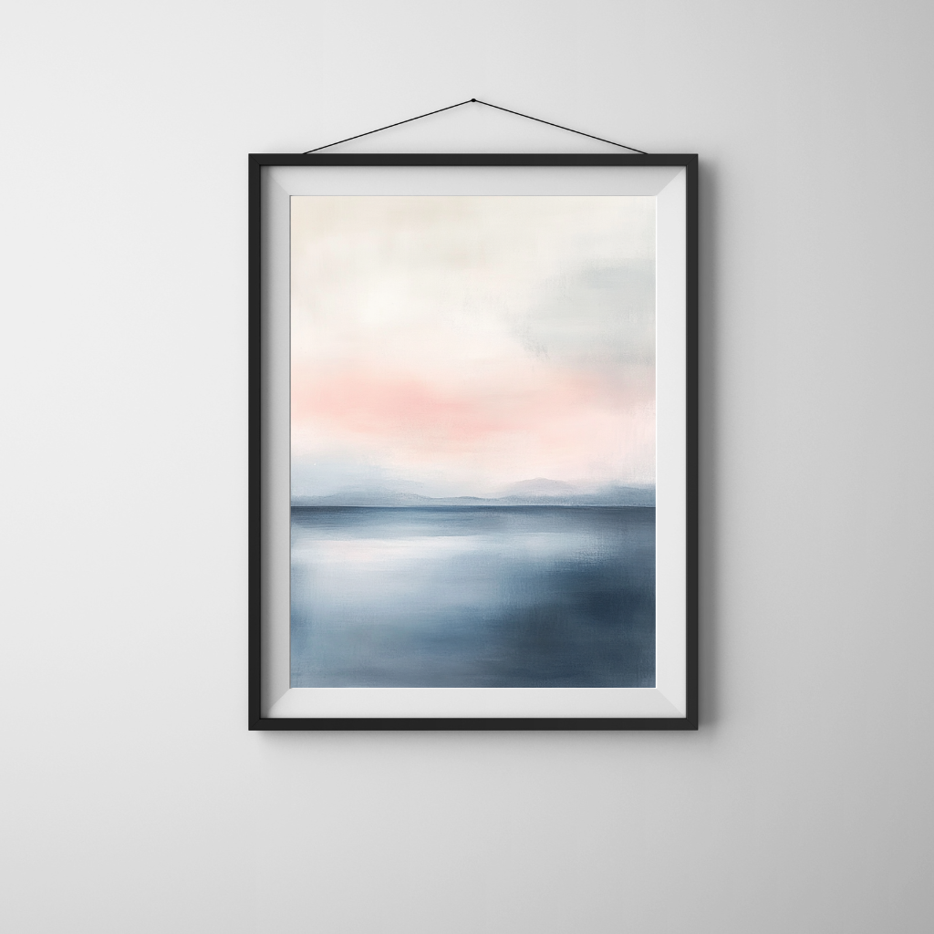 Horizon Haze - Minimalist Coastal Landscape Art Print