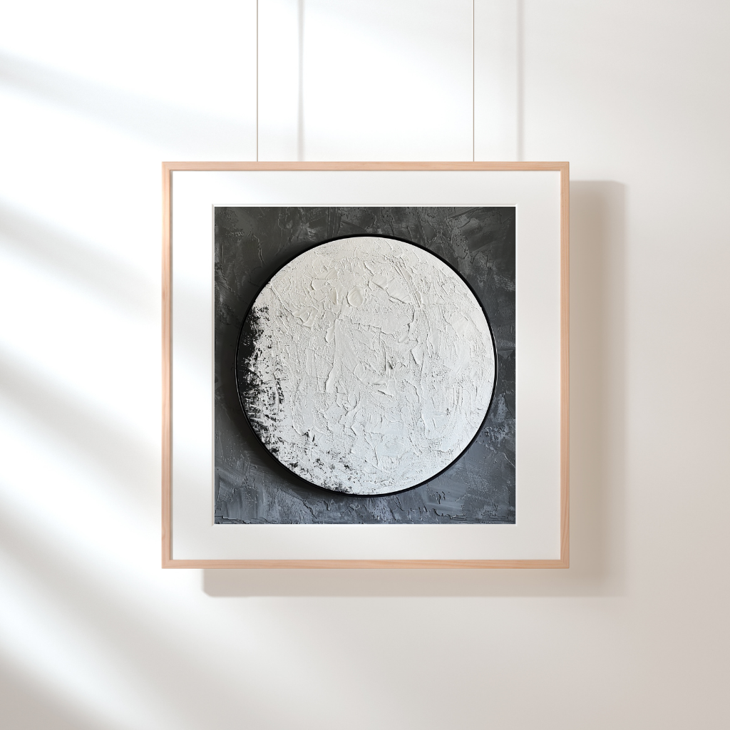 Lunar Surface – Textured Minimalist Moon Disc