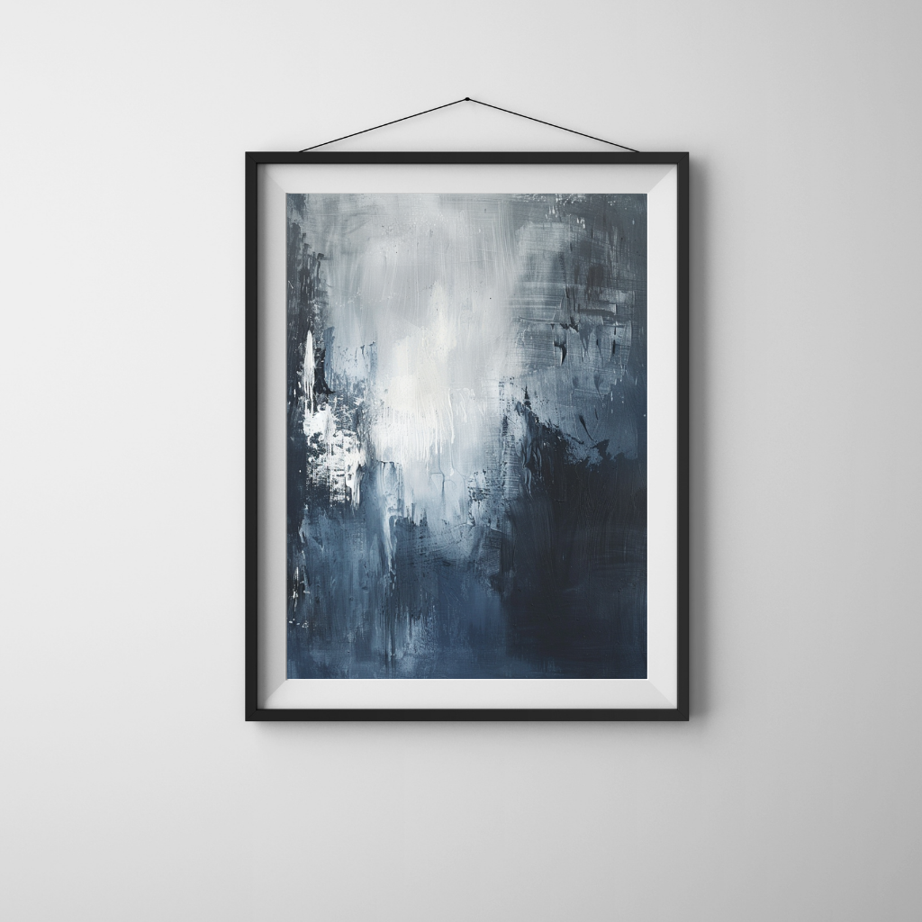 Midnight Reflection – Abstract Indigo Mood