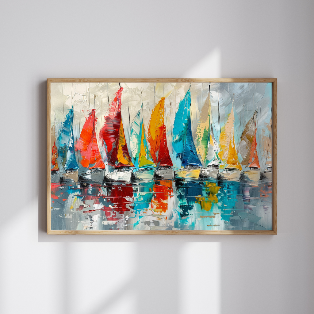 Regatta Dreams – Colorful Sailboats in Motion