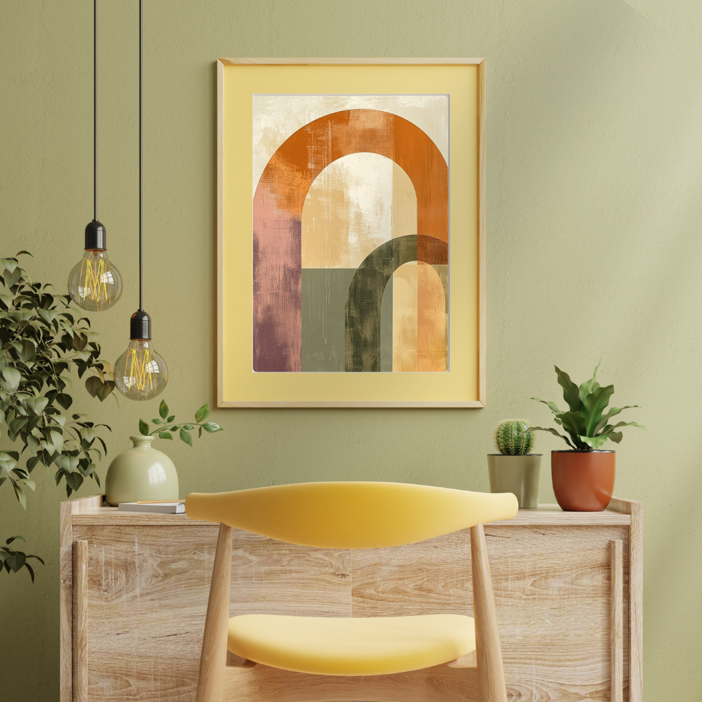 Retro Rhythm - Mid-Century Color Block Art Print