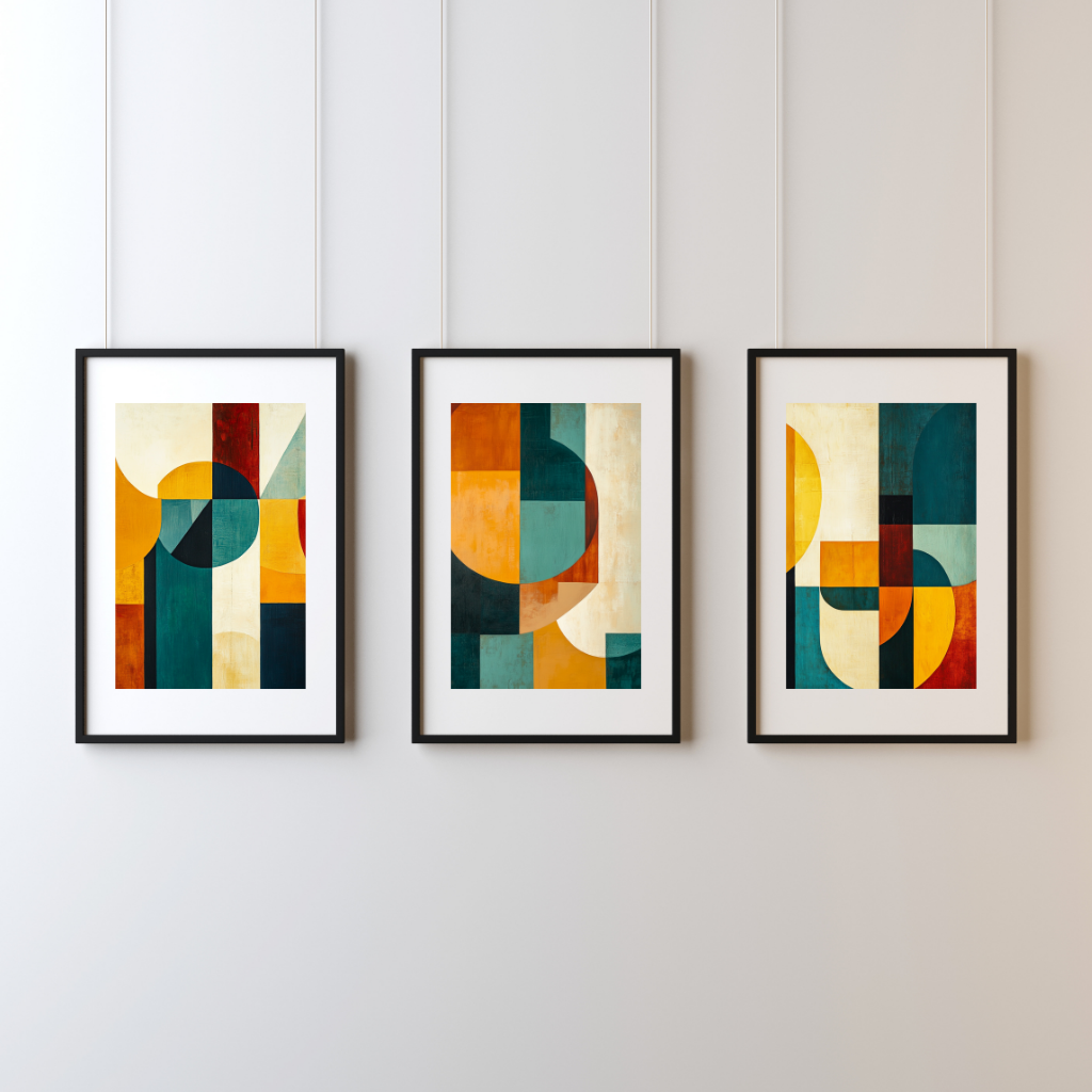 Retro Vibes - Set of 3 Abstract Prints