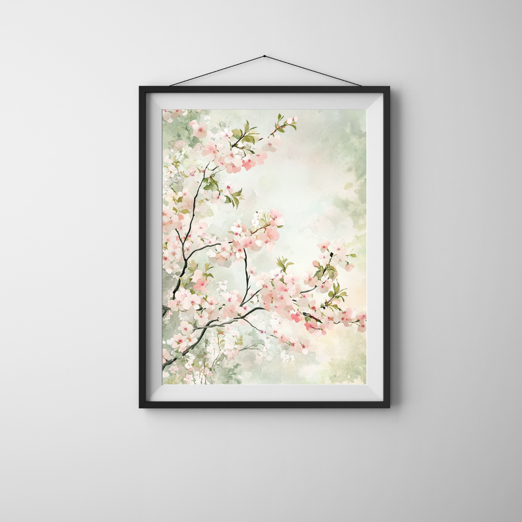 Sakura Garden - Pink Japanese Cherry Blossom Wall Art