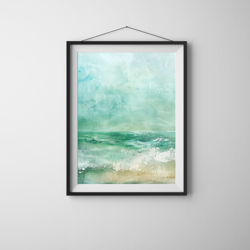 Tidal Veil - Abstract Ocean Gradient Art Print