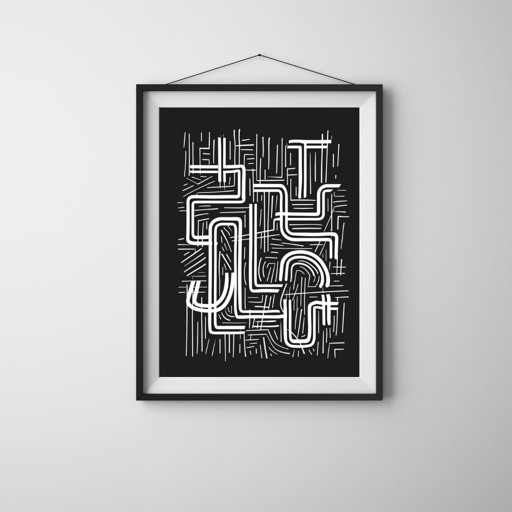 Urban Grid – Abstract Linework in Black and White