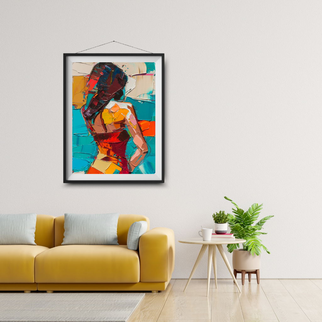 Vibrant Form – Abstract Female Figure in Bold Color Blocks