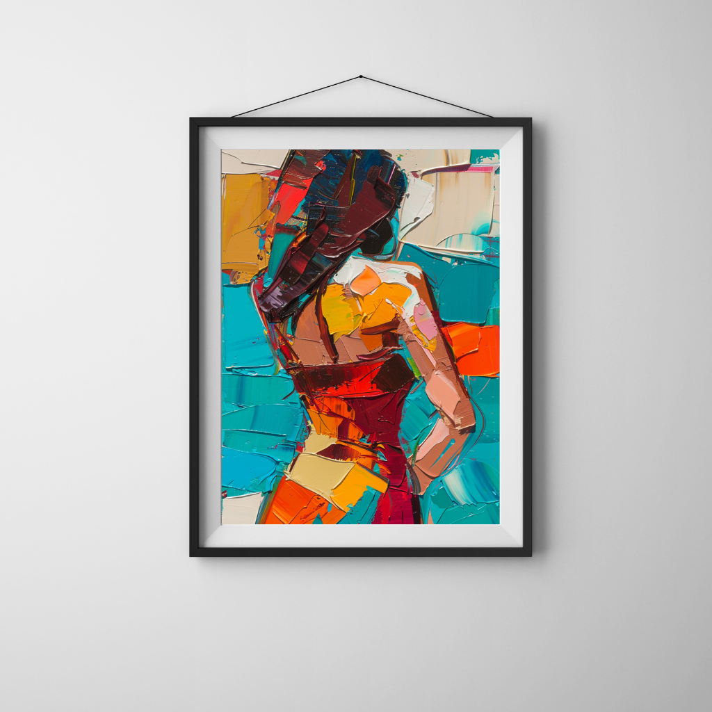 Vibrant Form – Abstract Female Figure in Bold Color Blocks