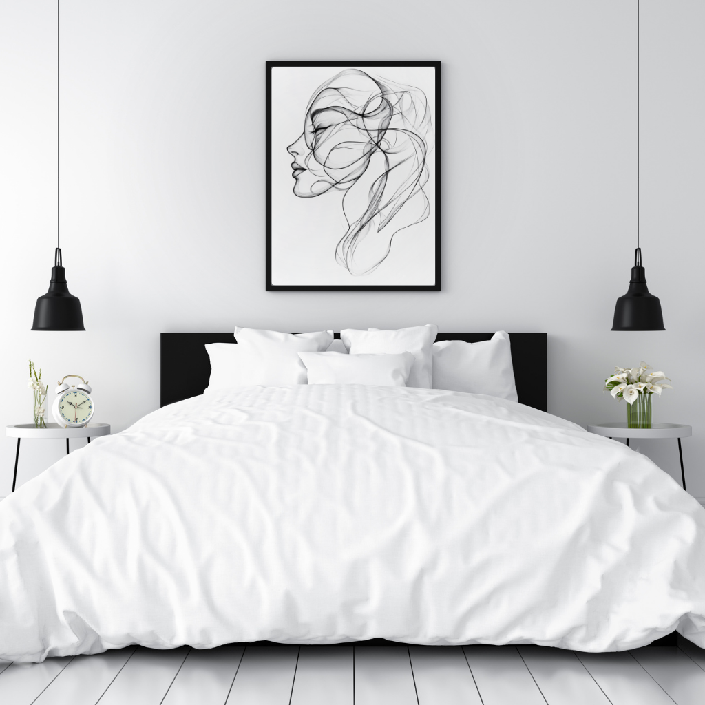 Whispered Lines – Minimalist Line Portrait, Profile View