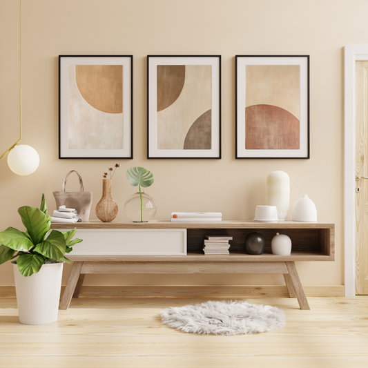 Earthbound Arcs Triptych - Layered Minimalist Terrain Art Print