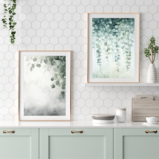 Eucalyptus Whisper Duo – Soft Green Botanical Watercolor Set