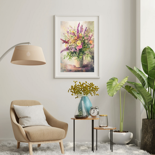Floral Harmony - Muted Wildflower Composition in Pastel Tones