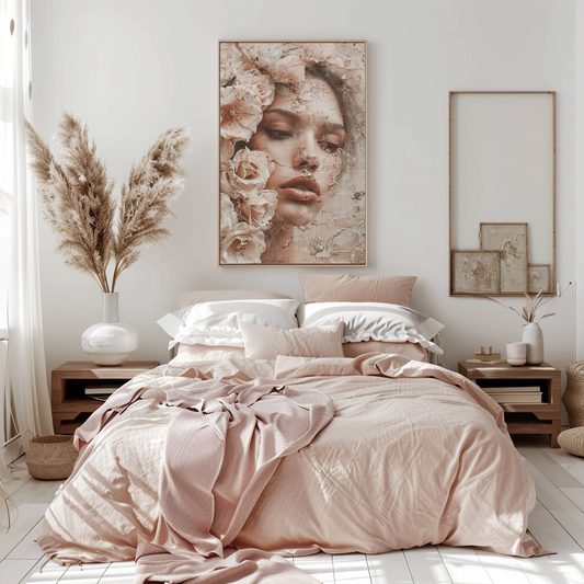 Fractured - Rose-Drenched Portrait with Vintage Texture and Earthy Tones