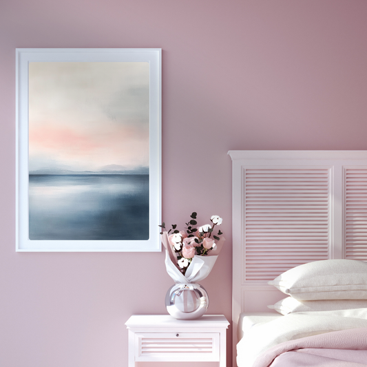 Horizon Haze - Minimalist Coastal Landscape Art Print