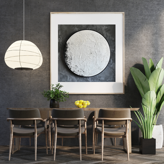 Lunar Surface – Textured Minimalist Moon Disc