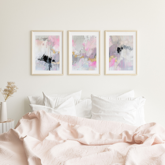 Pastel Reverie Triptych - Soft Abstract Three-Panel Art Print
