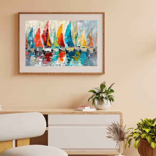 Regatta Dreams – Colorful Sailboats in Motion