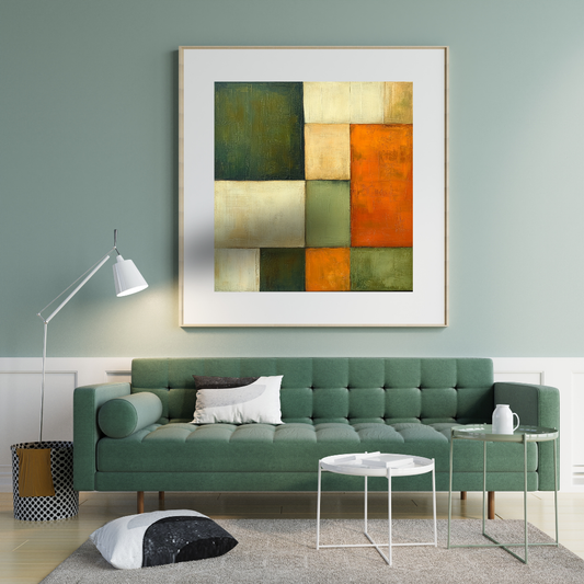 Retro Fusion - Vintage Color Block Art Print