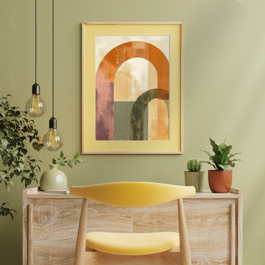 Retro Rhythm - Mid-Century Color Block Art Print