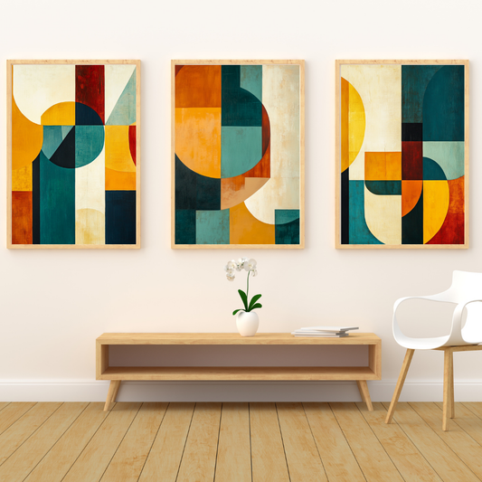 Retro Vibes - Set of 3 Abstract Prints