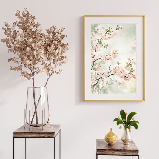 Sakura Garden - Pink Japanese Cherry Blossom Wall Art