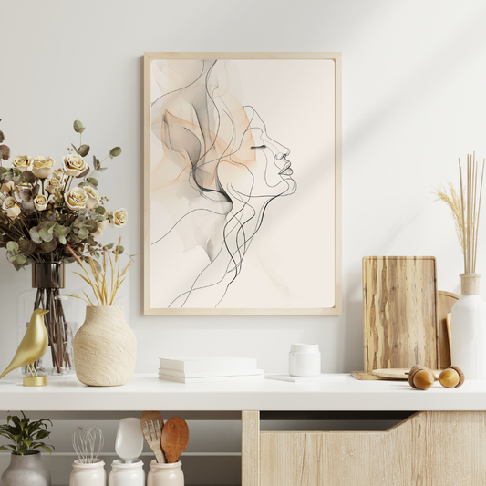Serene Form – Feminine Silhouette Minimalist Ink Drawing