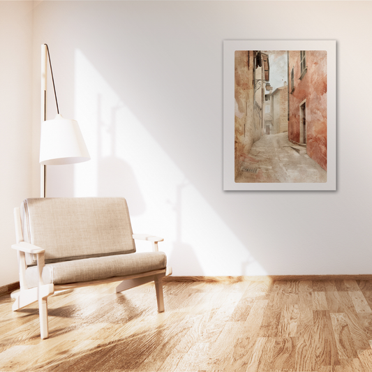 Terracotta Passage - Mediterranean Hillside in Warm Earthy Tones