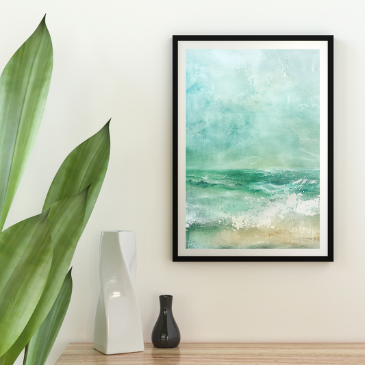 Tidal Veil - Abstract Ocean Gradient Art Print