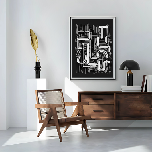 Urban Grid – Abstract Linework in Black and White