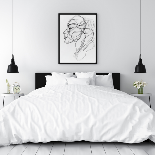 Whispered Lines – Minimalist Line Portrait, Profile View