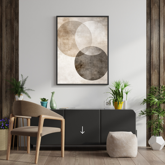 Zen Circles - Abstract Meditative Ink Circle Print